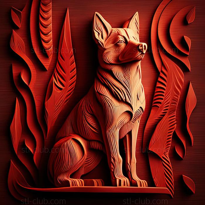 3D модель St Red Dog известное животное (STL)